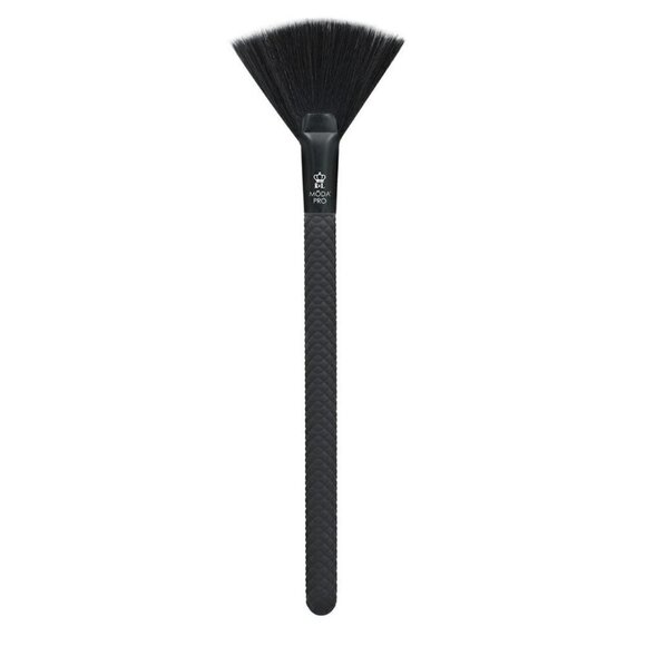 Moda Pro New Black Vegan & Cruelty Free BMX-150 Fan Highlight Brush - Picture 1 of 6